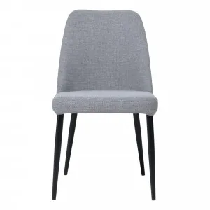 Avon Dining Chair in Light Grey Fabric / Black Leg by OzDesignFurniture, a Dining Chairs for sale on Style Sourcebook