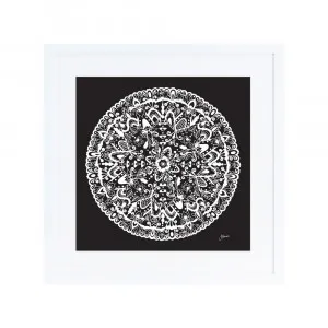 Sahara in Solid Black Wall Art | FRAMED White Boxed Frame Square (30cm x 30cm) With White Border by Luxe Mirrors, a Artwork & Wall Decor for sale on Style Sourcebook