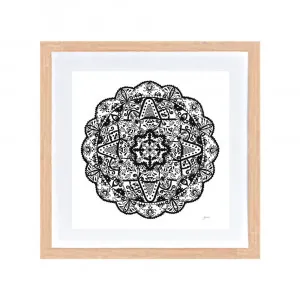 Marrakesh Mandala in Black Wall Art | CANVAS Tasmanian Oak Boxed Frame Square (30cm x 30cm) by Luxe Mirrors, a Artwork & Wall Decor for sale on Style Sourcebook