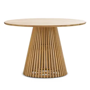 Pedie Round Slat Dining Table, Natural Teak by L3 Home, a Dining Tables for sale on Style Sourcebook