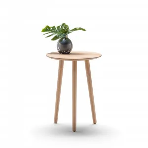 Nochio Oak Round Side Table by L3 Home, a Side Table for sale on Style Sourcebook