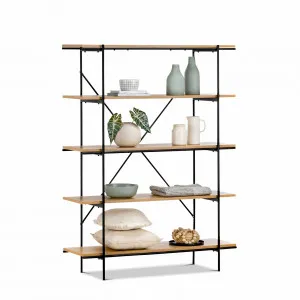 Xaviar Large Oak Bookshelf Rack, Natural & Black by L3 Home, a Bookshelves for sale on Style Sourcebook