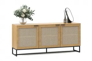Hendrick Rattan 3 Door Sideboard, Natural Oak by L3 Home, a Sideboards, Buffets & Trolleys for sale on Style Sourcebook