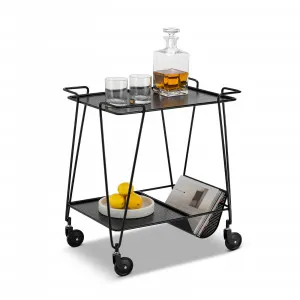 Kian Steel Bar Cart, Matte Black by L3 Home, a Sideboards, Buffets & Trolleys for sale on Style Sourcebook