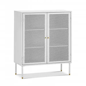 Mesh 2 Door Low Cabinet, Matte White by L3 Home, a Cabinets, Chests for sale on Style Sourcebook
