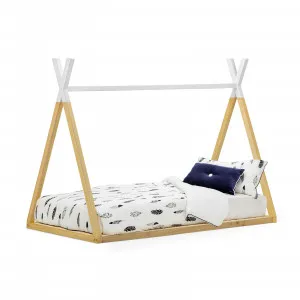 Teepee Kids Single Bed Frame, White & Natural Timber  by L3 Home, a Kids Beds & Bunks for sale on Style Sourcebook