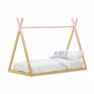 Teepee Kids Single Bed Frame, Pink & Natural Timber by L3 Home, a Kids Beds & Bunks for sale on Style Sourcebook