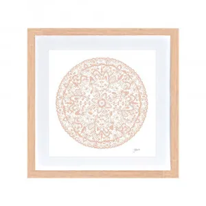 Sahara Mandala in Light Blush Wall Art | FRAMED Tasmanian Oak Boxed Frame Square (30cm x 30cm) by Luxe Mirrors, a Artwork & Wall Decor for sale on Style Sourcebook