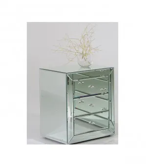 Aiden Mirrored Bedside Table 67cm x 57cm by Luxe Mirrors, a Bedside Tables for sale on Style Sourcebook