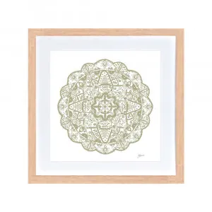 Marrakesh Mandala in Sage Fine Art Print | FRAMED Tasmanian Oak Boxed Frame Square (30cm x 30cm) by Luxe Mirrors, a Artwork & Wall Decor for sale on Style Sourcebook