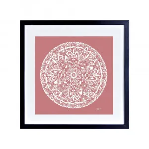 Sahara Mandala in Blush Pink Solid Fine Art Print | FRAMED Black Boxed Frame Square (30cm x 30cm) With White Border by Luxe Mirrors, a Artwork & Wall Decor for sale on Style Sourcebook