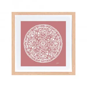 Sahara Mandala in Blush Pink Solid Fine Art Print | FRAMED Tasmanian Oak Boxed Frame Square (30cm x 30cm) With White Border by Luxe Mirrors, a Artwork & Wall Decor for sale on Style Sourcebook