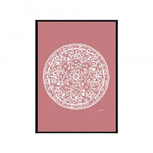 Sahara Mandala in Blush Pink Solid Fine Art Print | FRAMED Black Boxed Frame A3 (29.7cm x 42cm) With White Border by Luxe Mirrors, a Artwork & Wall Decor for sale on Style Sourcebook