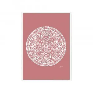 Sahara Mandala in Blush Pink Solid Fine Art Print | FRAMED White Boxed Frame A3 (29.7cm x 42cm) With White Border by Luxe Mirrors, a Artwork & Wall Decor for sale on Style Sourcebook