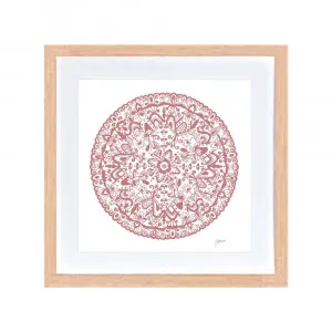 Sahara Mandala in Blush Pink Fine Art Print | FRAMED Tasmanian Oak Boxed Frame Square (30cm x 30cm) by Luxe Mirrors, a Artwork & Wall Decor for sale on Style Sourcebook