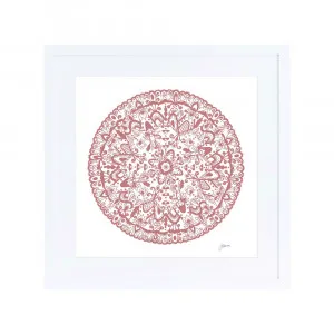 Sahara Mandala in Blush Pink Fine Art Print | FRAMED White Boxed Frame Square (30cm x 30cm) by Luxe Mirrors, a Artwork & Wall Decor for sale on Style Sourcebook