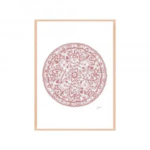 Sahara Mandala in Blush Pink Fine Art Print | FRAMED Tasmanian Oak Boxed Frame A3 (29.7cm x 42cm) by Luxe Mirrors, a Artwork & Wall Decor for sale on Style Sourcebook