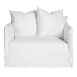 Como Linen Darling Chair Cover White - 1.5 Seater by James Lane, a Sofas for sale on Style Sourcebook
