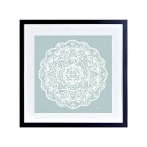 Marrakesh Mandala in Haze Solid Fine Art Print | FRAMED Black Boxed Frame Square (30cm x 30cm) With White Border by Luxe Mirrors, a Artwork & Wall Decor for sale on Style Sourcebook