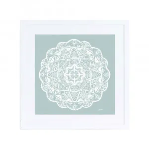 Marrakesh Mandala in Haze Solid Fine Art Print | FRAMED White Boxed Frame Square (30cm x 30cm) With White Border by Luxe Mirrors, a Artwork & Wall Decor for sale on Style Sourcebook