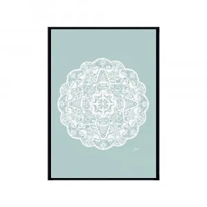 Marrakesh Mandala in Haze Solid Fine Art Print | FRAMED Black Boxed Frame A3 (29.7cm x 42cm) With White Border by Luxe Mirrors, a Artwork & Wall Decor for sale on Style Sourcebook