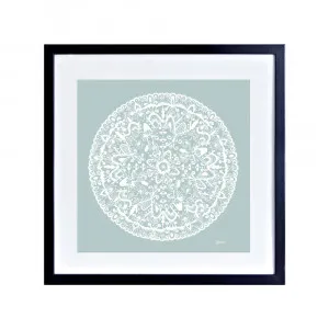 Sahara Mandala in Haze Solid Fine Art Print | FRAMED Black Boxed Frame Square (30cm x 30cm) With White Border by Luxe Mirrors, a Artwork & Wall Decor for sale on Style Sourcebook