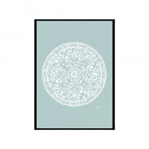 Sahara Mandala in Haze Solid Fine Art Print | FRAMED Black Boxed Frame A3 (29.7cm x 42cm) With White Border by Luxe Mirrors, a Artwork & Wall Decor for sale on Style Sourcebook