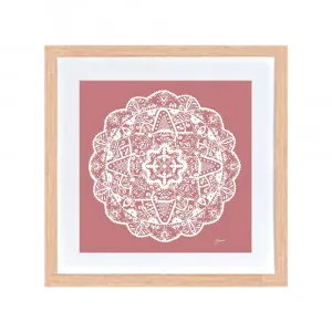 Marrakesh Mandala in Blush Pink Solid Fine Art Print | FRAMED Tasmanian Oak Boxed Frame Square (30cm x 30cm) With White Border by Luxe Mirrors, a Artwork & Wall Decor for sale on Style Sourcebook