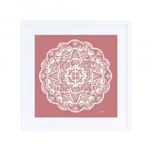 Marrakesh Mandala in Blush Pink Solid Fine Art Print | FRAMED White Boxed Frame Square (30cm x 30cm) With White Border by Luxe Mirrors, a Artwork & Wall Decor for sale on Style Sourcebook