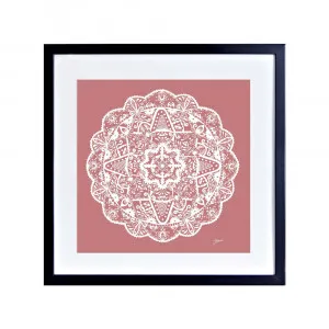 Marrakesh Mandala in Blush Pink Solid Fine Art Print | FRAMED Black Boxed Frame Square (30cm x 30cm) No White Border by Luxe Mirrors, a Artwork & Wall Decor for sale on Style Sourcebook