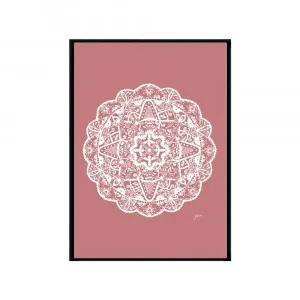 Marrakesh Mandala in Blush Pink Solid Fine Art Print | FRAMED Black Boxed Frame A3 (29.7cm x 42cm) With White Border by Luxe Mirrors, a Artwork & Wall Decor for sale on Style Sourcebook