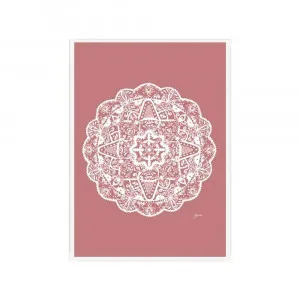 Marrakesh Mandala in Blush Pink Solid Fine Art Print | FRAMED White Boxed Frame A3 (29.7cm x 42cm) No White Border by Luxe Mirrors, a Artwork & Wall Decor for sale on Style Sourcebook