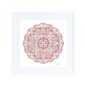 Marrakesh Mandala in Blush Pink Fine Art Print | FRAMED White Boxed Frame Square (30cm x 30cm) by Luxe Mirrors, a Artwork & Wall Decor for sale on Style Sourcebook