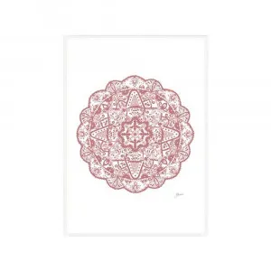 Marrakesh Mandala in Blush Pink Fine Art Print | FRAMED White Boxed Frame A3 (29.7cm x 42cm) by Luxe Mirrors, a Artwork & Wall Decor for sale on Style Sourcebook