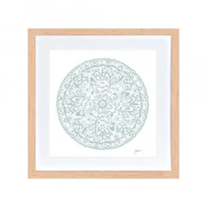 Sahara Mandala in Haze Fine Art Print | FRAMED Tasmanian Oak Boxed Frame Square (30cm x 30cm) by Luxe Mirrors, a Artwork & Wall Decor for sale on Style Sourcebook