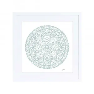 Sahara Mandala in Haze Fine Art Print | FRAMED White Boxed Frame Square (30cm x 30cm) by Luxe Mirrors, a Artwork & Wall Decor for sale on Style Sourcebook