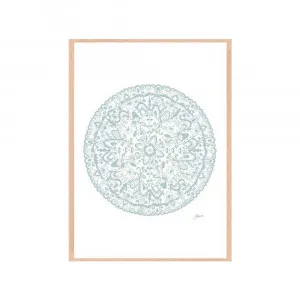 Sahara Mandala in Haze Fine Art Print | FRAMED Tasmanian Oak Boxed Frame A3 (29.7cm x 42cm) by Luxe Mirrors, a Artwork & Wall Decor for sale on Style Sourcebook