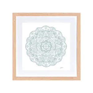 Marrakesh Mandala in Haze Fine Art Print | FRAMED Tasmanian Oak Boxed Frame Square (30cm x 30cm) by Luxe Mirrors, a Artwork & Wall Decor for sale on Style Sourcebook