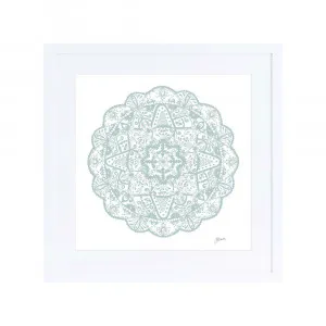 Marrakesh Mandala in Haze Fine Art Print | FRAMED White Boxed Frame Square (30cm x 30cm) by Luxe Mirrors, a Artwork & Wall Decor for sale on Style Sourcebook