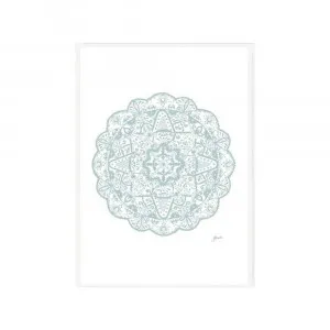 Marrakesh Mandala in Haze Fine Art Print | FRAMED White Boxed Frame A3 (29.7cm x 42cm) by Luxe Mirrors, a Artwork & Wall Decor for sale on Style Sourcebook