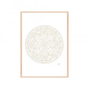 Sahara Mandala in Ivory Fine Art Print | FRAMED Tasmanian Oak Boxed Frame A3 (29.7cm x 42cm) by Luxe Mirrors, a Artwork & Wall Decor for sale on Style Sourcebook