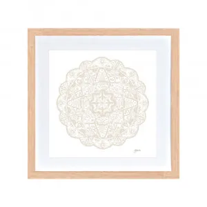 Marrakesh Mandala in Ivory Fine Art Print | FRAMED Tasmanian Oak Boxed Frame Square (30cm x 30cm) by Luxe Mirrors, a Artwork & Wall Decor for sale on Style Sourcebook