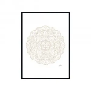 Marrakesh Mandala in Ivory Fine Art Print | FRAMED White Boxed Frame Square (30cm x 30cm) by Luxe Mirrors, a Artwork & Wall Decor for sale on Style Sourcebook