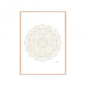 Marrakesh Mandala in Ivory Fine Art Print | FRAMED Tasmanian Oak Boxed Frame A3 (29.7cm x 42cm) by Luxe Mirrors, a Artwork & Wall Decor for sale on Style Sourcebook