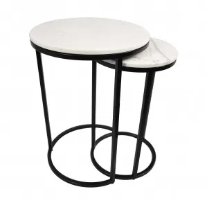 Mercer Marble Side Table (Nested Set of 2) - Black by James Lane, a Side Table for sale on Style Sourcebook