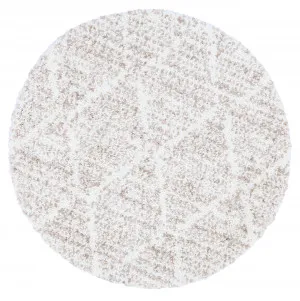 Effete Ivory Shaggy Trellis Round Rug by Wild Yarn, a Shag Rugs for sale on Style Sourcebook