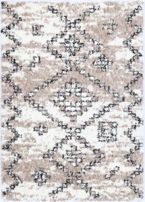 Effete Beige Shaggy Aztec Rug by Wild Yarn, a Shag Rugs for sale on Style Sourcebook