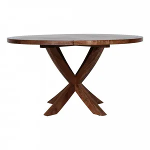 Mango Creek Round Dining Table 140cm in Rustic Chocolate by OzDesignFurniture, a Dining Tables for sale on Style Sourcebook