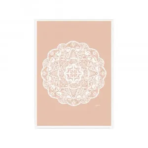 Marrakesh Mandala in Light Blush Solid Fine Art Print | FRAMED White Boxed Frame A3 (29.7cm x 42cm) No Border by Luxe Mirrors, a Artwork & Wall Decor for sale on Style Sourcebook