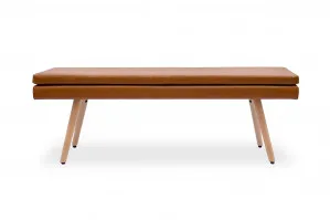 Niagra Scandi Bench, Tan PU Leather, by Lounge Lovers by Lounge Lovers, a Chairs for sale on Style Sourcebook
